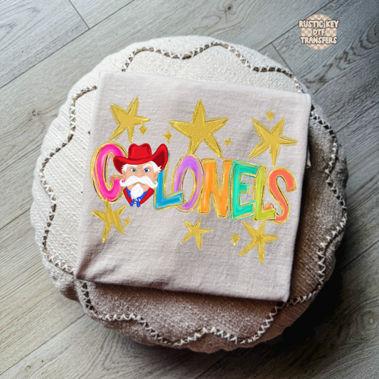 Colonels mascot DTF Transfer, Ready to Press