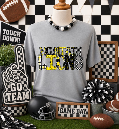 Game day yellow mascots DTF Transfer, Ready to Press Rustic Key Transfers
