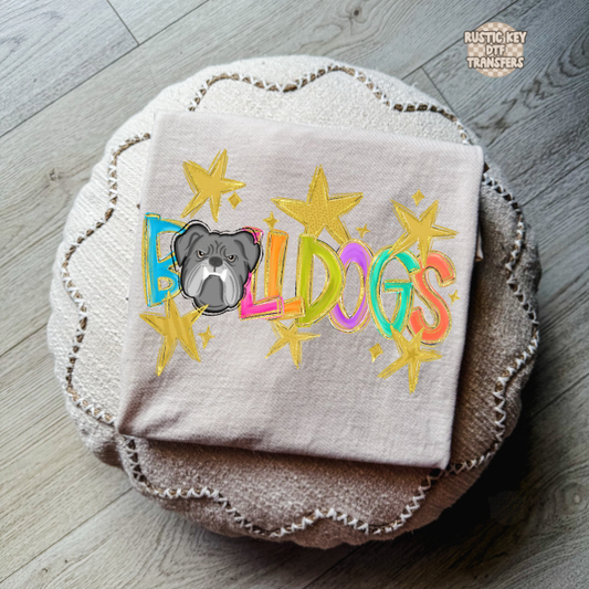 Bulldogs mascot DTF Transfer, Ready to Press