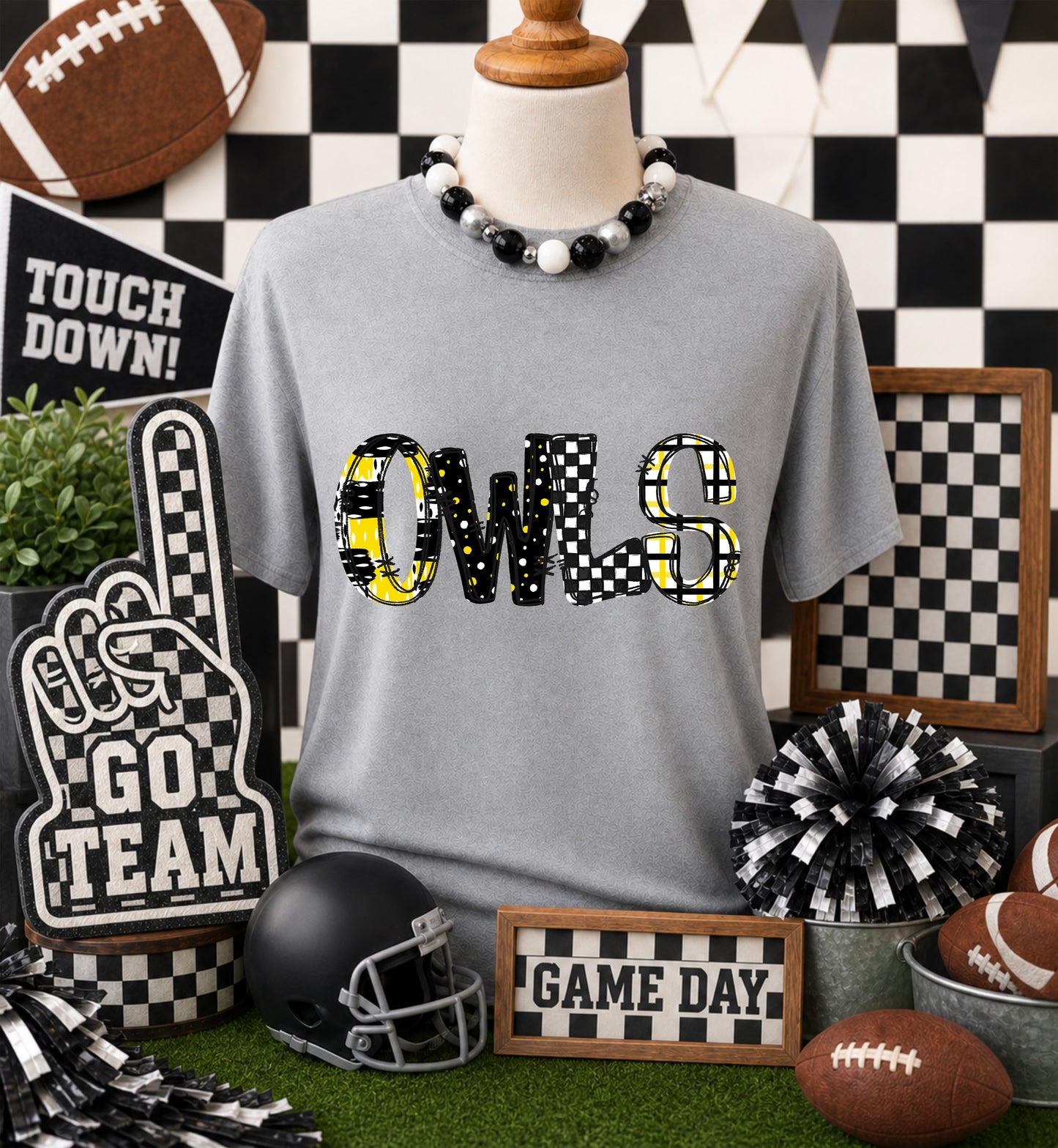 Game day yellow mascots DTF Transfer, Ready to Press Rustic Key Transfers