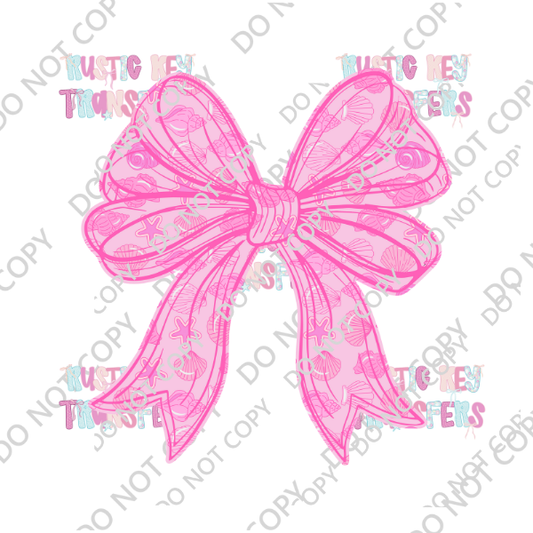 SEASHELL PINK BOW DTF TRANSFER