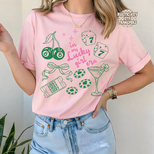 In my lucky girl era DTF Transfer, Ready to Press