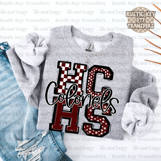 HCHS Colonels so sporty DTF Transfer, Ready to Press