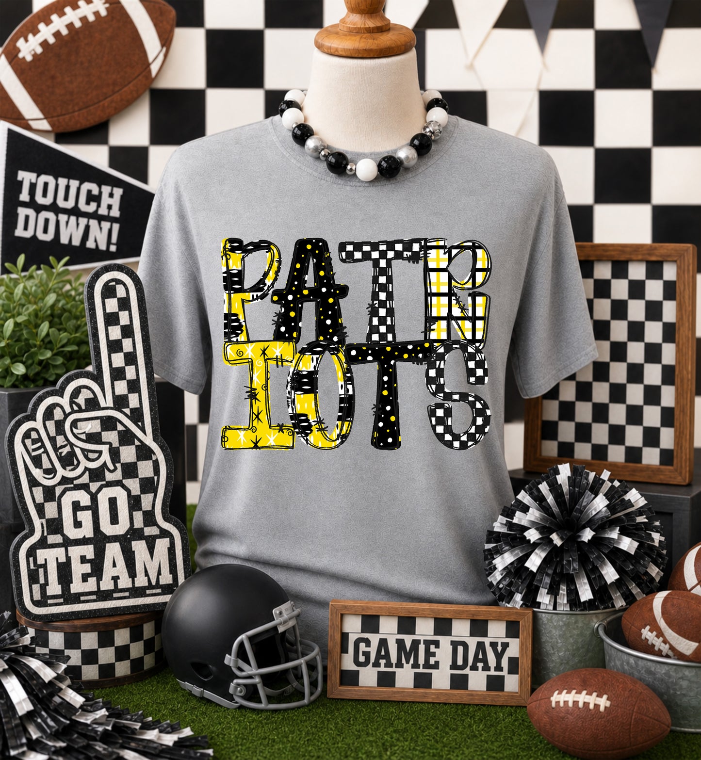 Game day yellow mascots DTF Transfer, Ready to Press Rustic Key Transfers