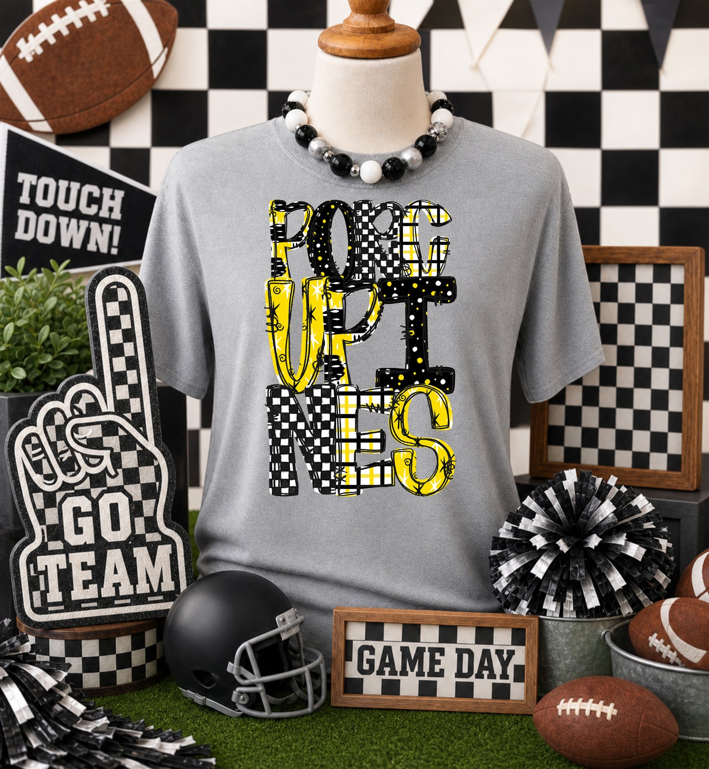 Game day yellow mascots DTF Transfer, Ready to Press Rustic Key Transfers