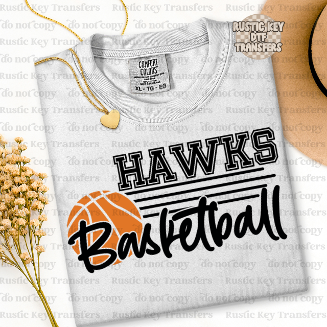 hawks Basketball DTF Transfer, Ready to Press