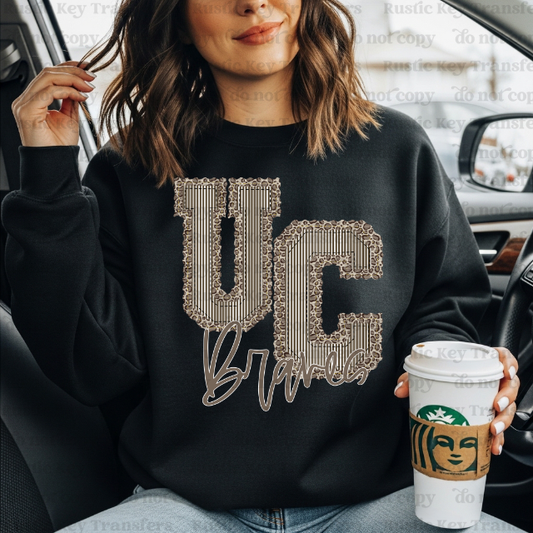 Union County Braves Leopard DTF Transfer, Ready to Press