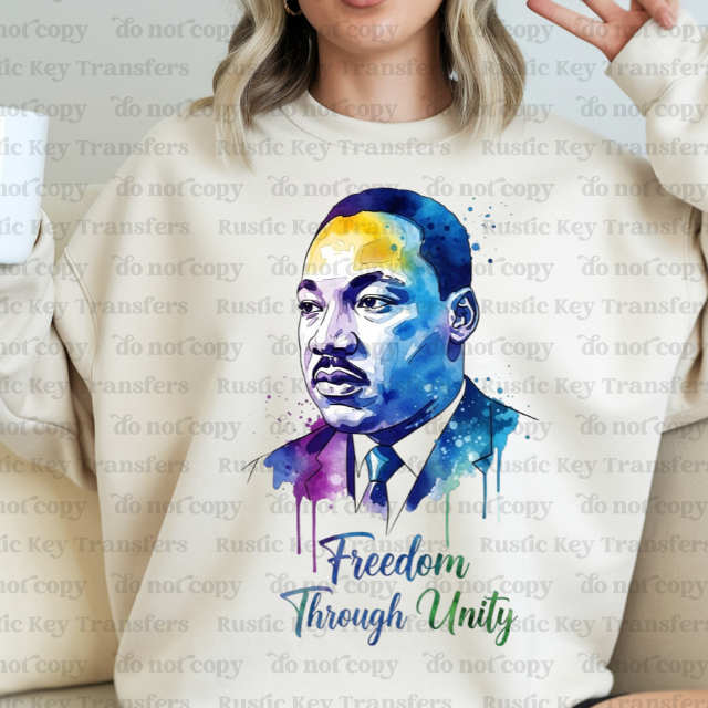 Freedom through unity DTF Transfer, Ready to Press