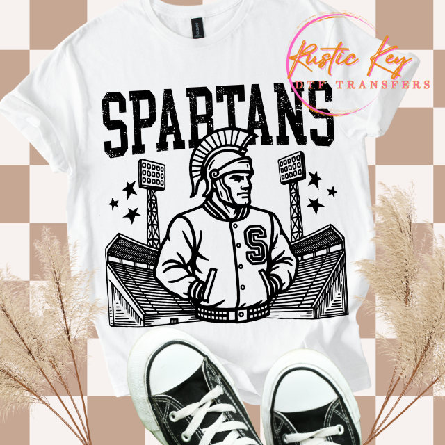 Spatans Letterman mascot DTF TRANSFER