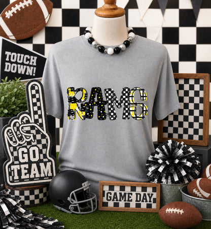 Game day yellow mascots DTF Transfer, Ready to Press Rustic Key Transfers