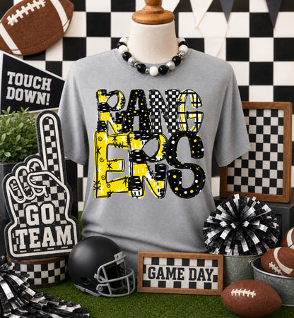 Game day yellow mascots DTF Transfer, Ready to Press Rustic Key Transfers