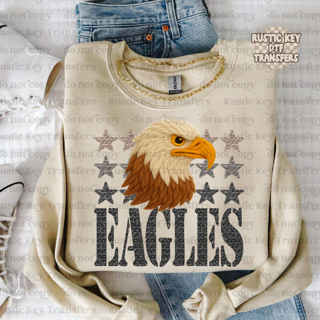 Eagles yarn mascot DTF Transfer, Ready to Press