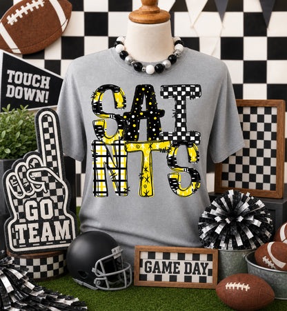 Game day yellow mascots DTF Transfer, Ready to Press Rustic Key Transfers