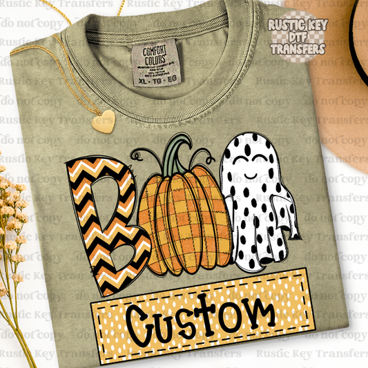 Boo custom name plate DTF Transfer - Ready To Press
