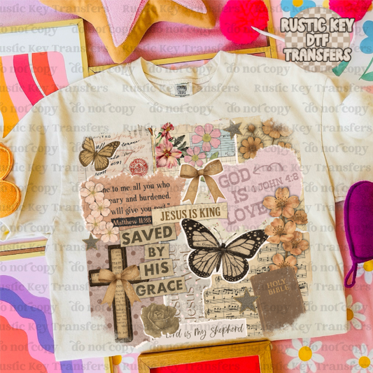 Christian Scrapbook DTF Transfer, Ready to Press