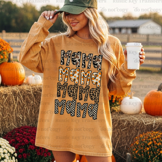 Mama Stacked DTF Transfer, Ready to Press