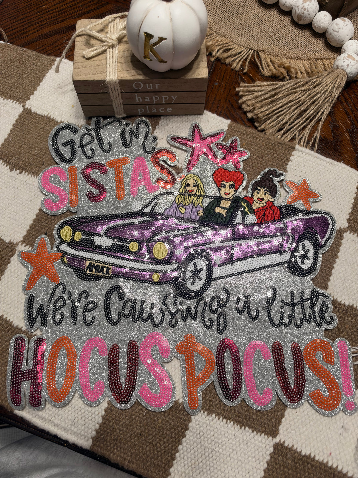 Get in sistas chenille patch Rustic Key Transfers