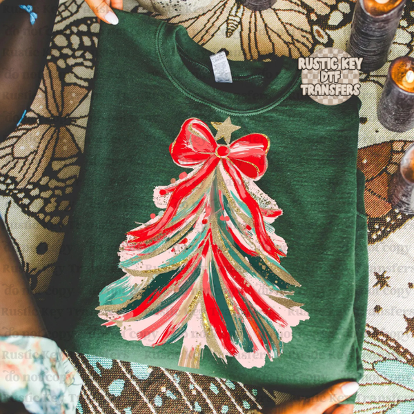 Christmas Tree DTF Transfer, Ready to Press