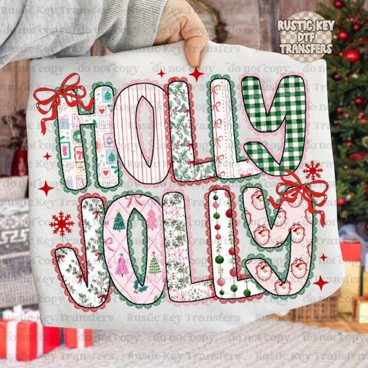 Holly Jolly DTF Transfer, Ready to Press