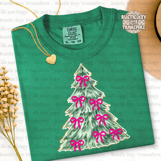 Christmas Tree DTF Transfer, Ready to Press
