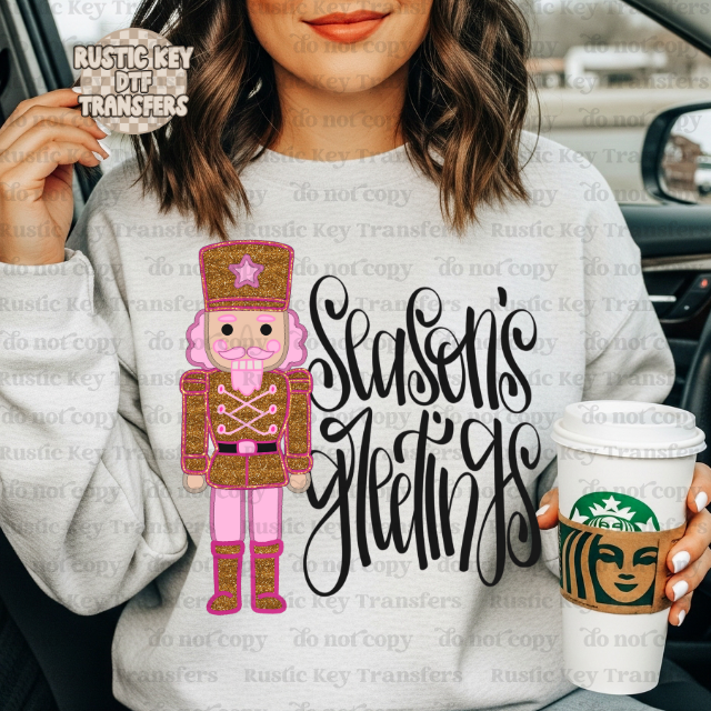 Season Greetings DTF Transfer, Ready to Press