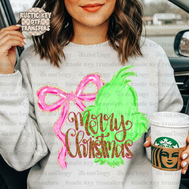 Merry Christmas DTF Transfer, Ready to Press