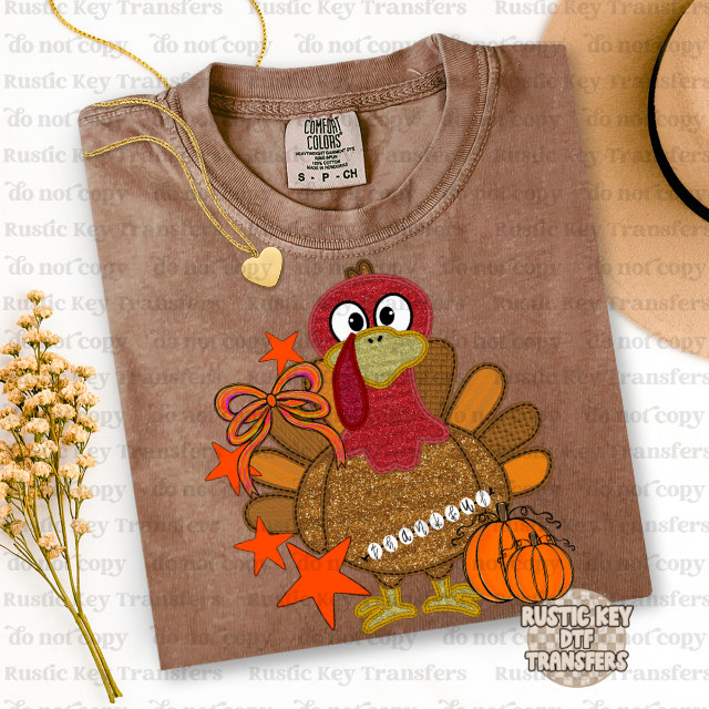 Thanksgiving Turkey DTF Transfer, Ready to Press