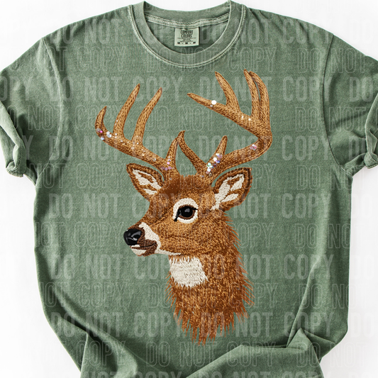 Deer faux DTF Transfer, Ready to Press