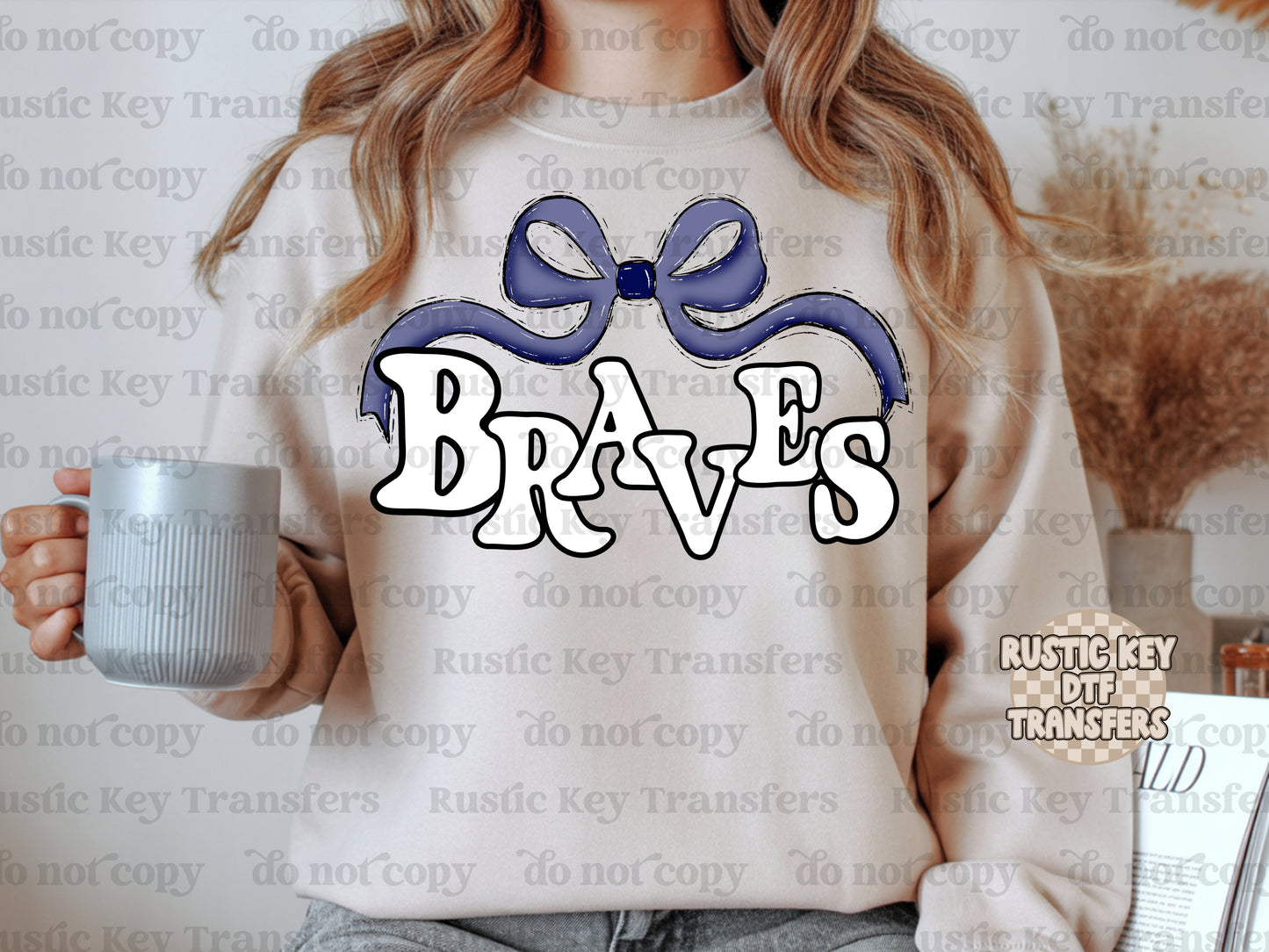 Braves navy DTF Transfer, Ready to Press