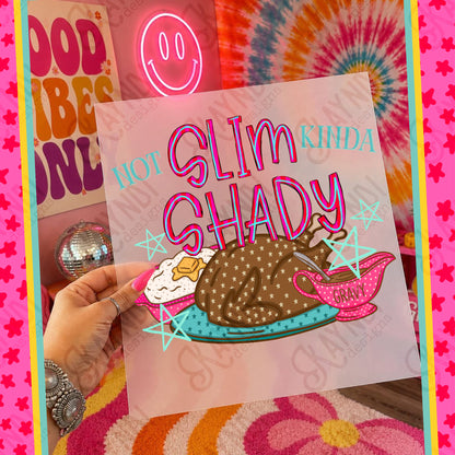 Not slim kinda shady DTF Transfer, Ready to Press Rustic Key Transfers