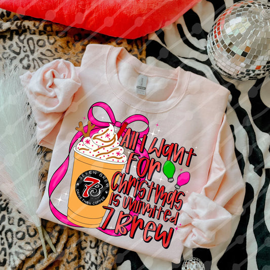 All i want for Christmas DTF Transfer, Ready to Press