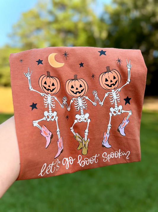 Let's go boot spookin DTF Transfer, Ready to Press Rustic Key Transfers