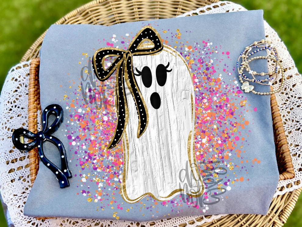 Ghost Splatter DTF Transfer, Ready to Press Rustic Key Transfers