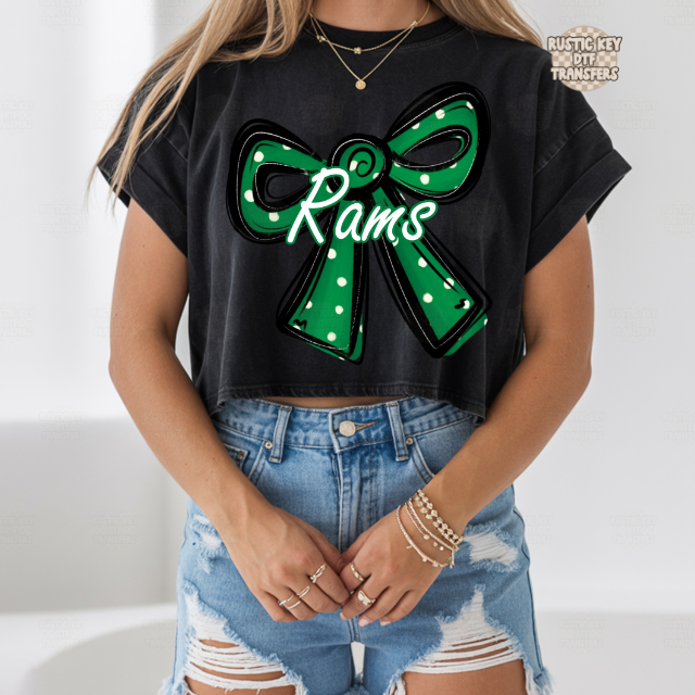 Rams Polka dot bow DTF Transfer, Ready to Press