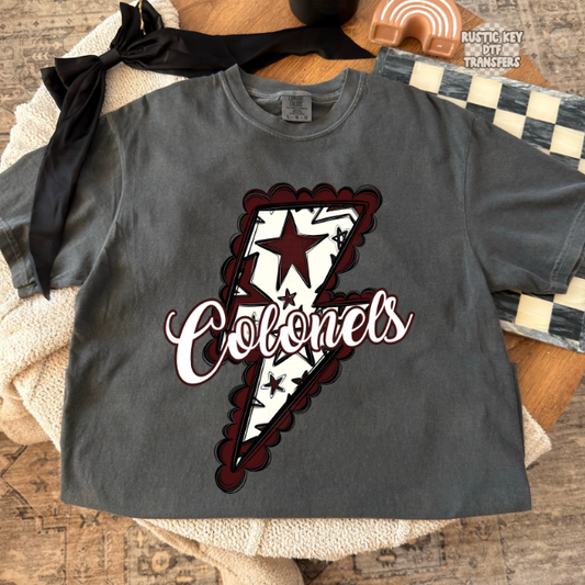 Colonels Lightening Bolt DTF Transfer, Ready to Press
