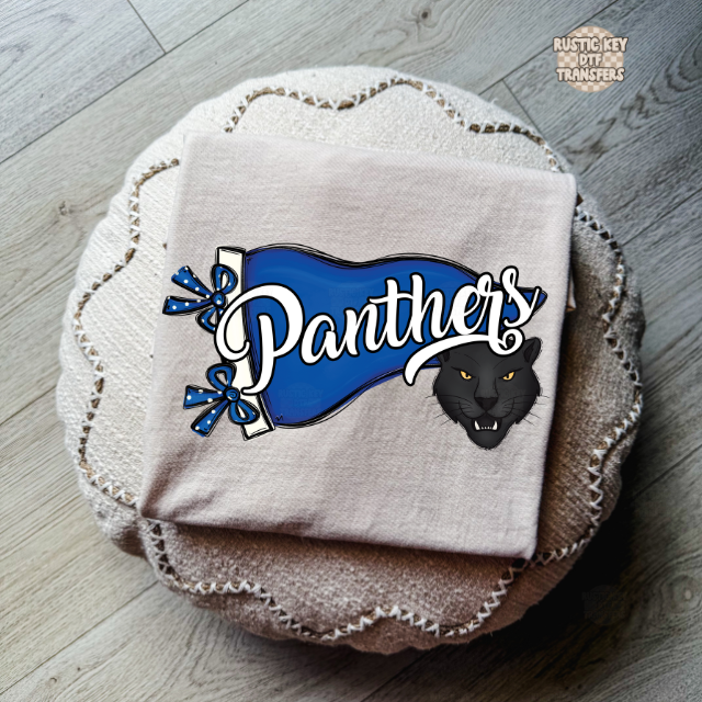 Panthers mascot pennat DTF Transfer, Ready to Press