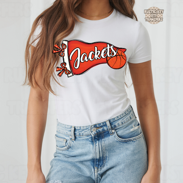 Jackets pennant basketball DTF Transfer, Ready to Press