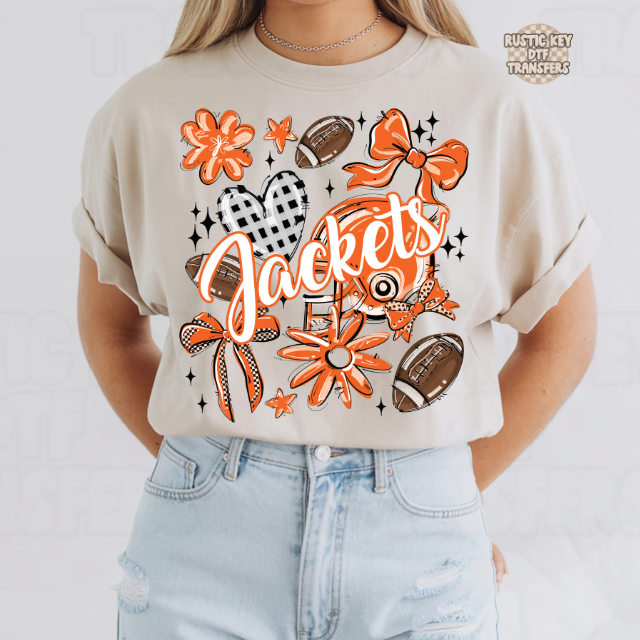 Jackets Football collage DTF Transfer, Ready to Press