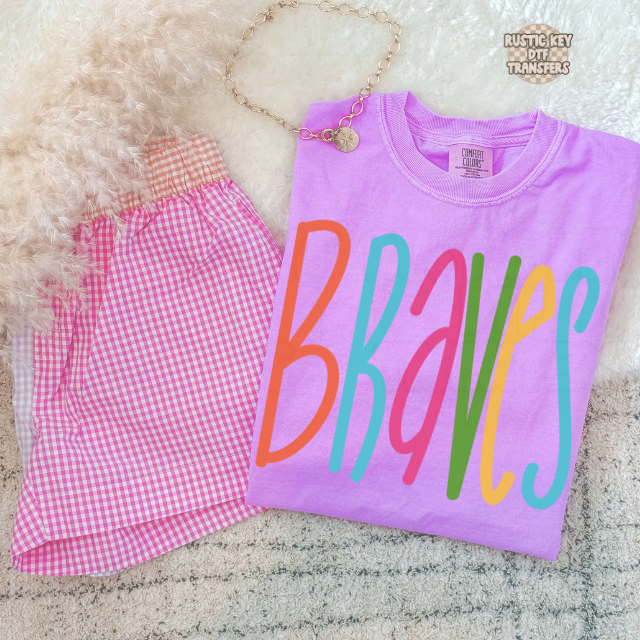 Braves colorful mascot DTF Transfer, Ready to Press