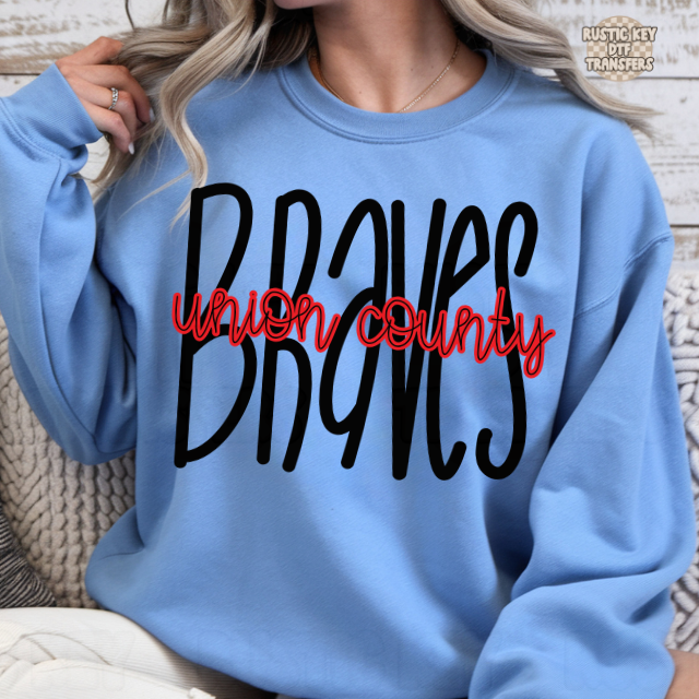 Union County Braves mascot DTF Transfer, Ready to Press