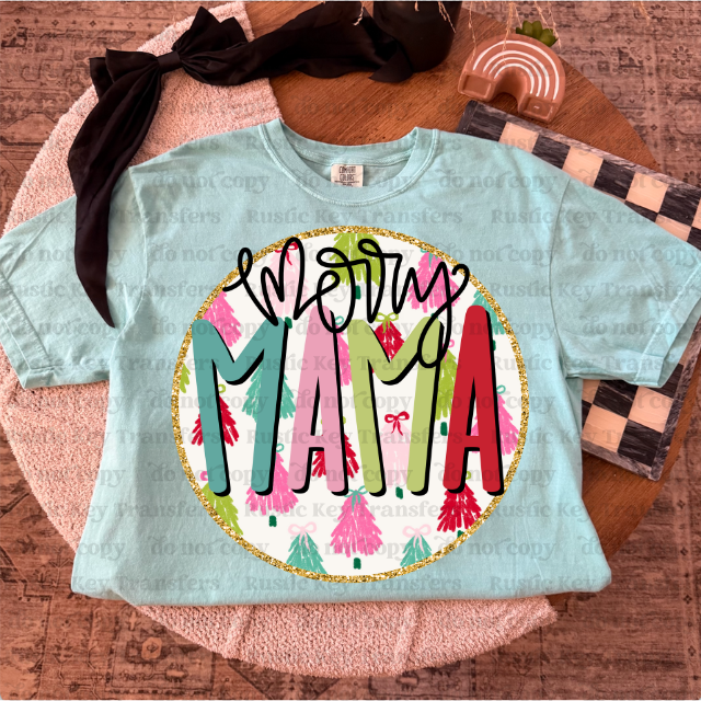 Merry Mama DTF Transfer, Ready to Press