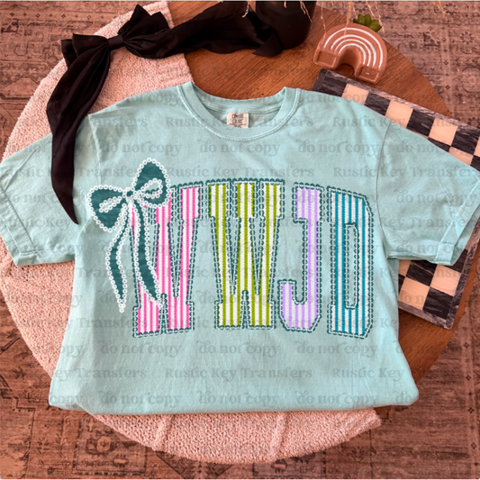 WWJD DTF Transfer, Ready to Press