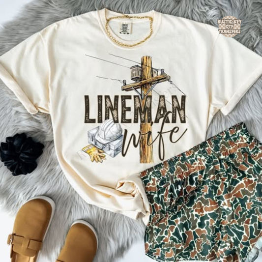 Lineman wife DTF Transfer, Ready to Press