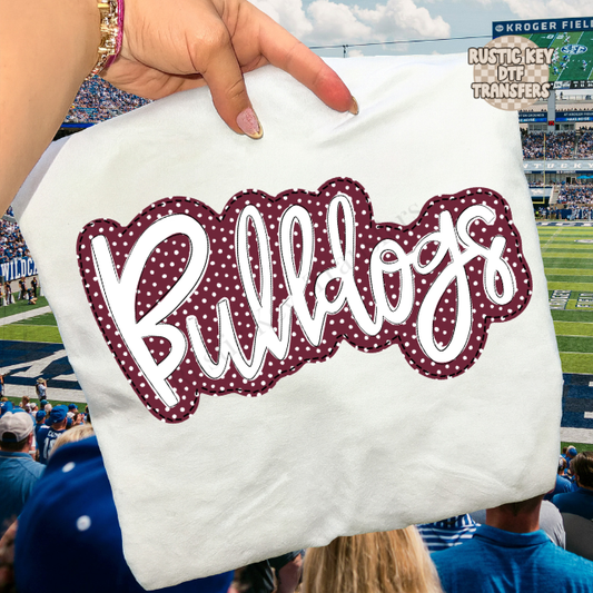 Bulldogs polka dot DTF Transfer, Ready to Press