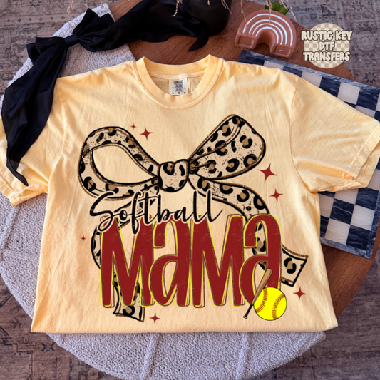 Preppy Softball Mama DTF Transfer, Ready to Press