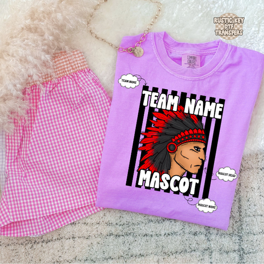 Custom mascot stripes DTF Transfer, Ready to Press