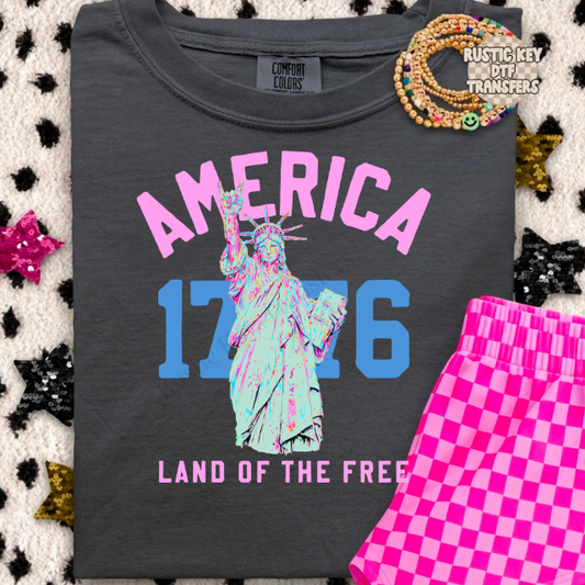 America 1776 land of the free DTF Transfer, Ready to Press