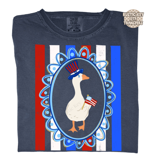 Patriotic goose boy DTF Transfer, Ready to Press