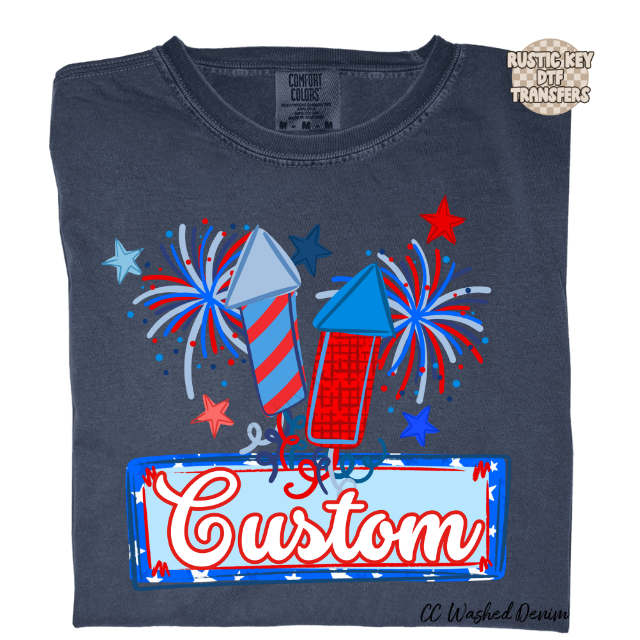 Custom Patriotic boy name plate DTF Transfer, Ready to Press