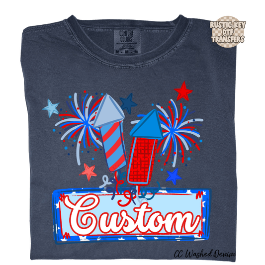 Custom Patriotic boy name plate DTF Transfer, Ready to Press